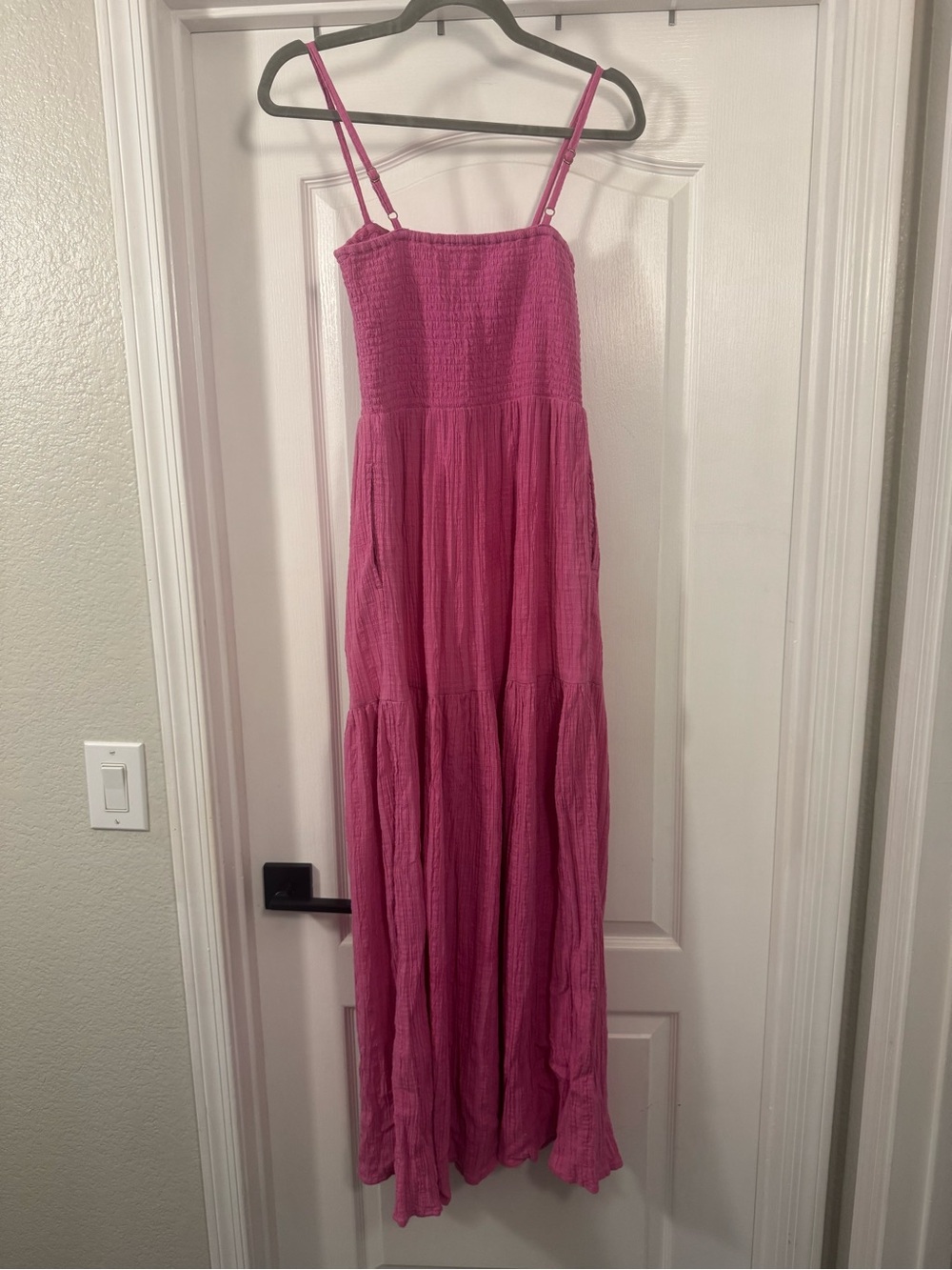 L Space Mallorca Pink Smocked Tiered Maxi Dress - Picture 13 of 15